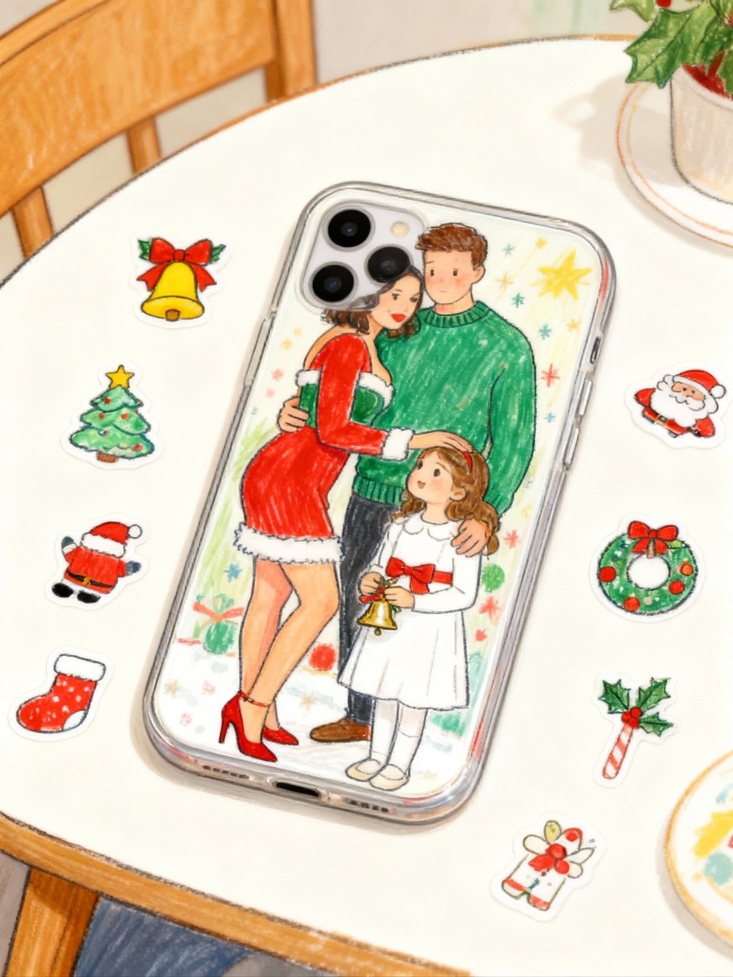 Custom AI-Generated Portrait iPhone Case – Personalized Artwork Phone Cover-dR2Srg